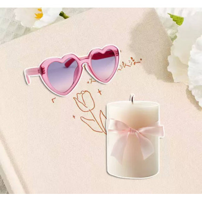 Набір рожевих наліпок, стікерів, 6 листів