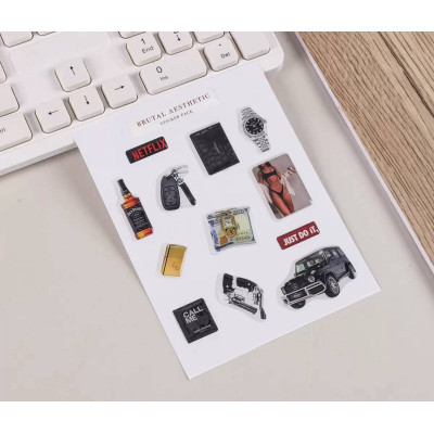 Об'ємні наліпки, стікери, наклейки, 1 лист