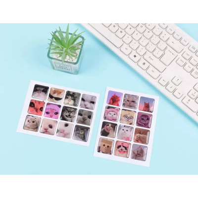 Набір наліпок, стікерів, наклейок з котами, 24 шт , 2 листа