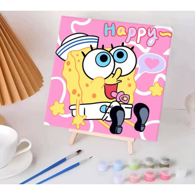 Картина за номерами Губка Боб, з мольбертом