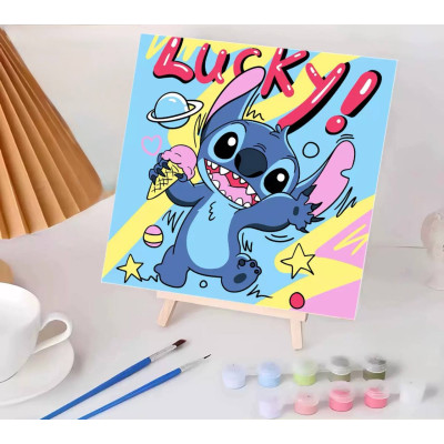 Картина за номерами Стіч, Stitch, з мольбертом