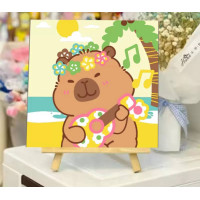 Картина за номерами з капібарою, з мольбертом