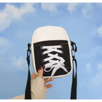 Сумка через плече, кросбоді кед на шнурівці маленька, чорна