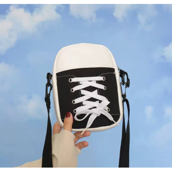 Сумка через плече, кросбоді кед на шнурівці маленька, чорна