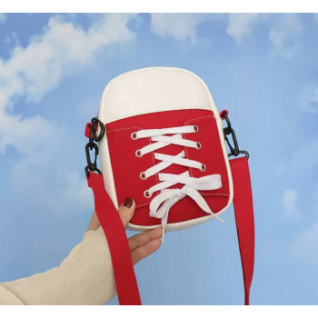 Сумка через плече, кросбоді кед на шнурівці маленька, червона