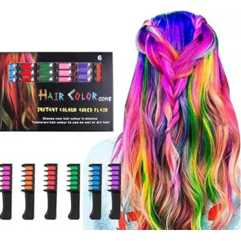 Набір гребінців з крейдою для волосся Hair Color Comb (6 штук)