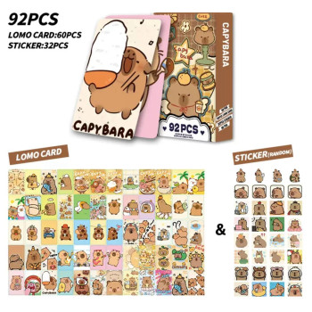Набір стікерів та Lomo-карток Капібара, 92 шт