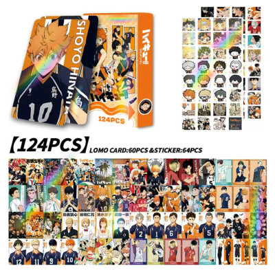 Набір колекційних карток LOMO та стікерів аніме Волейбол!, Haikyuu!! 124 шт.