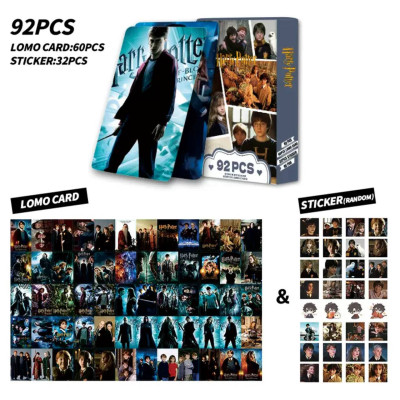 Набір ломо карток та стікерів Гаррі Поттер, Harry Potter, 92шт