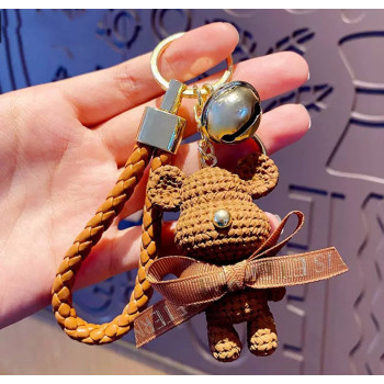 Милий брелок-ведмедик для ключів та сумок, коричневий