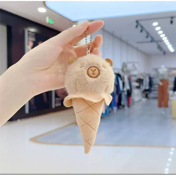 Милий брелок морозиво Капібара – Ідеальний аксесуар, коричневий