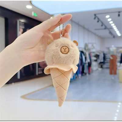 Милий брелок морозиво Капібара – Ідеальний аксесуар, коричневий