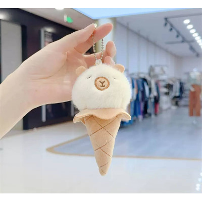 Милий брелок морозиво Капібара – Ідеальний аксесуар,білий