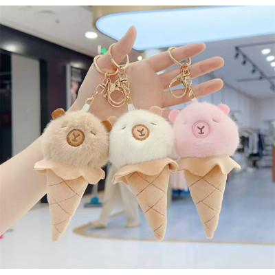 Милий брелок морозиво Капібара – Ідеальний аксесуар, коричневий