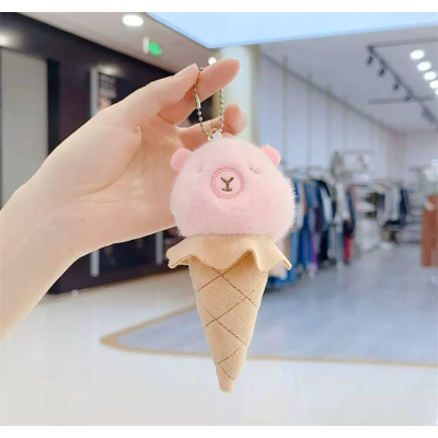 Милий брелок морозиво Капібара – Ідеальний аксесуар, рожевий