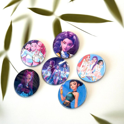 Набір значків Кпоп мисливиці на демонів, Kpop Demon Hunter, 6шт