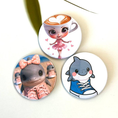 Набір значків з мемами, Італійські тварини, Brainrot, Брейнрот, 3шт