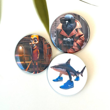 Набір значків Італійські тварини Меми Brainrot, Брейнрот 3шт