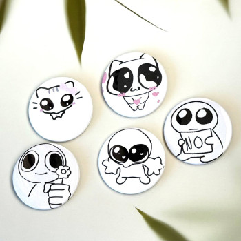 Набір значків Yippee Creature та Котик, 5 шт