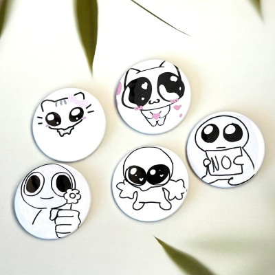 Набір значків Yippee Creature та Котик, 5 шт