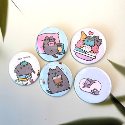 Набір значків із Пушином, Pusheen , 5 шт