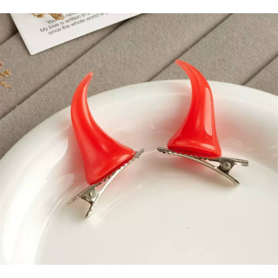 Заколки-ріжки диявола для волосся, червоні, прикраса на Хелловін, Halloween