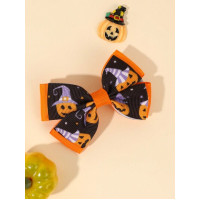 Заколка бант з гарбузом на Хелловін, Halloween, 1 шт