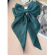 Заколка бант для волосся атласний, зелений