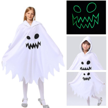 Костюм Привид на Хелловін , білий з зубками, неоновий , Halloween