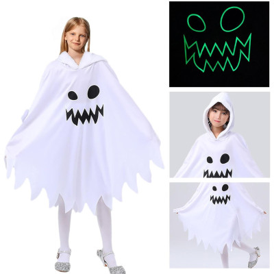 Костюм Привид на Хелловін , білий з зубками, неоновий , Halloween