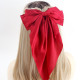 Заколка бант для волосся атласний, червоний