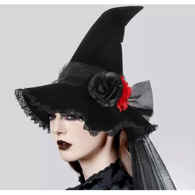 Капелюх Відьми з вуалью, прикраса на Хелловін