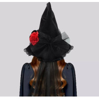 Капелюх Відьми з вуалью, прикраса на Хелловін