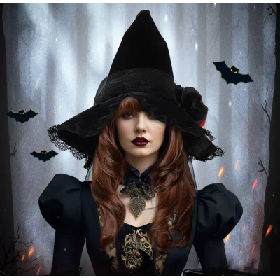 Капелюх Відьми з вуалью, прикраса на Хелловін