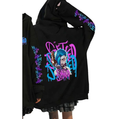 Кофта Худі з принтом Jinx з Arcane, Аркейн