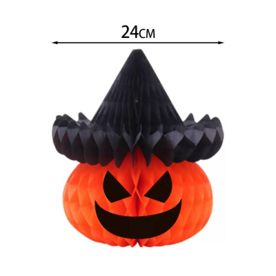 Паперовий декор на Хелловін Гарбуз, Гофрована куля прикраса на Хелловін, Halloween