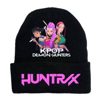 Шапка з написом HUNTRX, K-pop Demon Hunters, Кпоп мисливиці на демонів, чорна