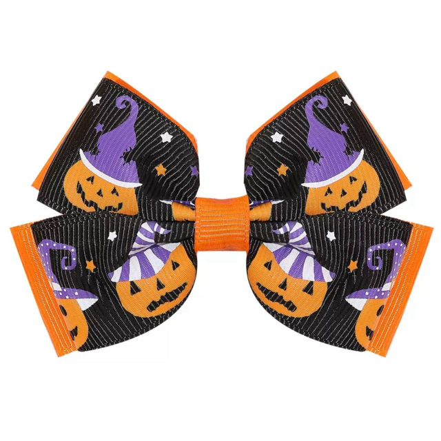 Заколка бант з гарбузом на Хелловін, Halloween, 1 шт