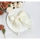 Заколка-Бант з атласної стрічки та мережива, молочний