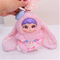 Іграшка брелок лялечка рожева з вушками