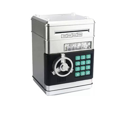 Дитячий електронний сейф-скарбничка з кодовим замком, срібний