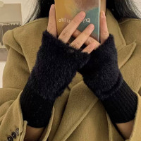 Мітенки теплі, пухнасті, чорні