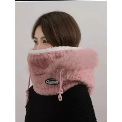 Плюшевий утеплений снуд-капор, зимова шапка, шарф