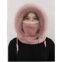 Плюшевий утеплений снуд-капор, зимова шапка, шарф