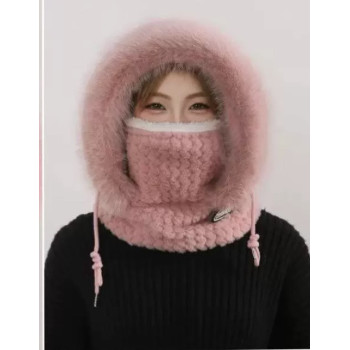 Плюшевий утеплений снуд-капор, зимова шапка, шарф