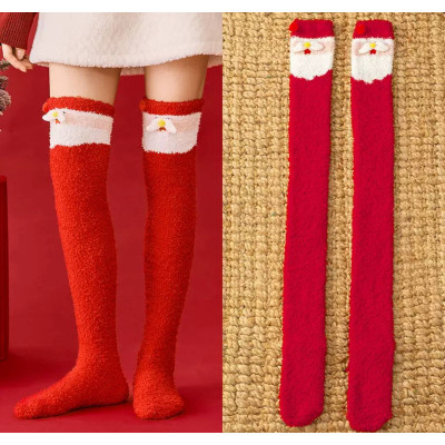 Зимові теплі пухнасті різдвяні гольфи