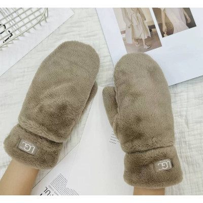Жіночі пухнасті теплі рукавиці UGC FASHION, коричневі