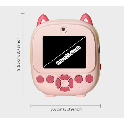 Дитяча камера, фотоапарат миттєвого друку, рожевий