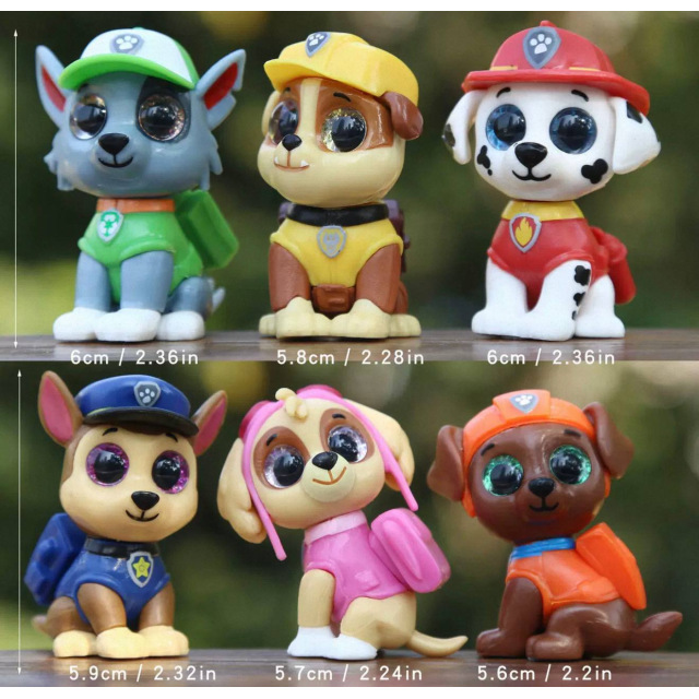 Набір фігурок «Щенячий патруль» із великими очима, 6 шт., 6–7 см, PAW Patrol
