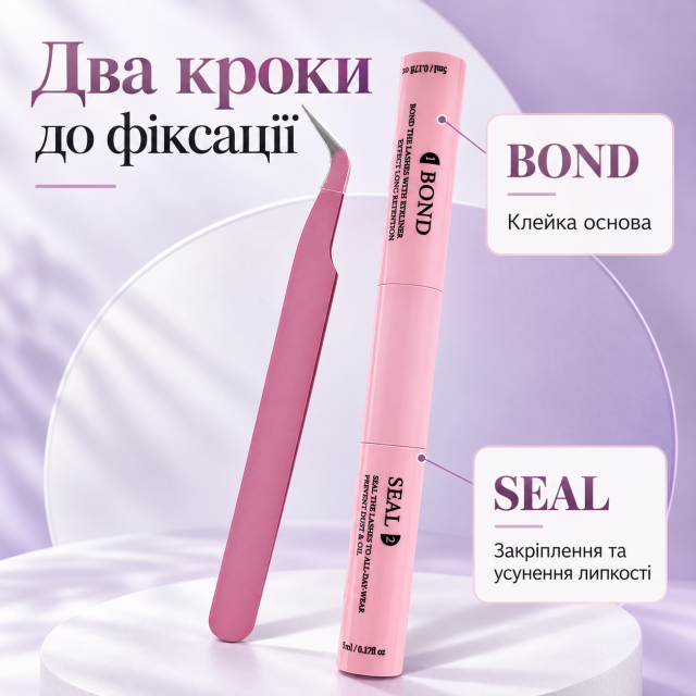 Набір для наклеювання пучкових вій Bond & Seal 2-в-1